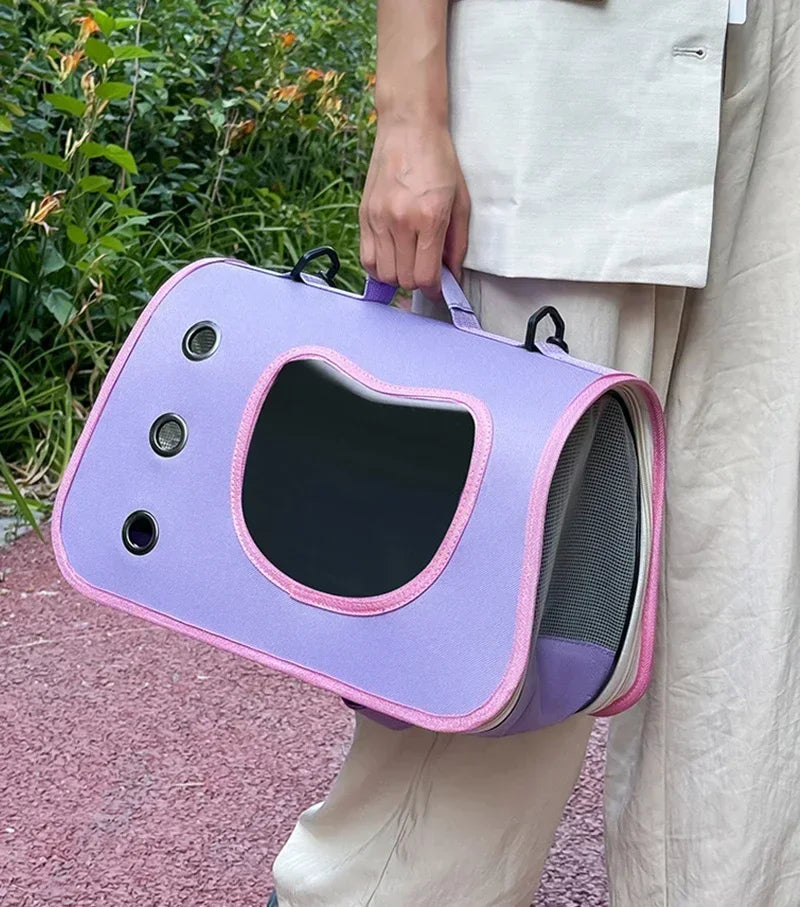 Bolsa de transporte para animais de estimação, dobrável, respirável e portátil premium, leve para cães e gatos pequenos, bolsa de ombro para transporte de gatos e gatinhos ao ar livre