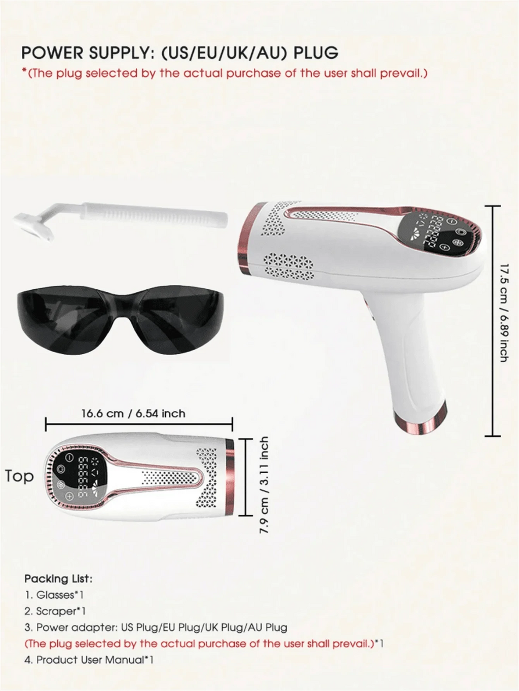 04 Depilador indolor, dispositivo de depilação a laser IPL para mulheres e homens, 3 em 1 para uso doméstico, para corpo inteiro, rosto, axilas, virilha e braços
