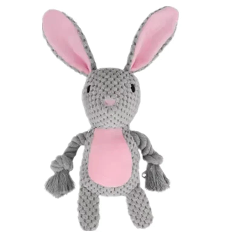 Brinquedo de pelúcia interativo para mastigar, de pelúcia crua, pequeno, indestrutível, resistente a mordidas, com som, chocalho para cachorros, brinquedos para animais de estimação