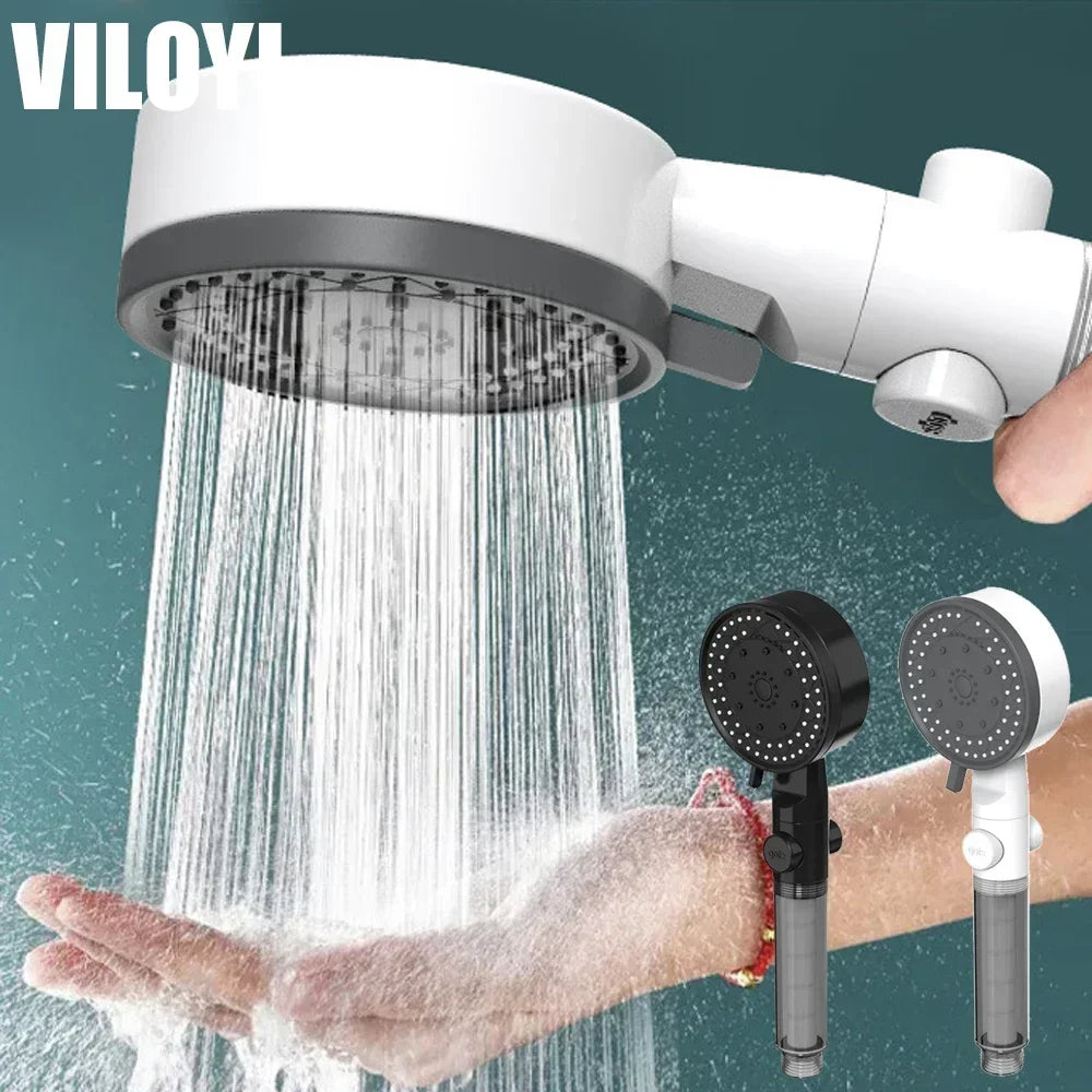 Chuveiros de alta pressão com filtro de 10 modos, parada de um toque, pulverizador portátil para economia de água, acessórios para banheiro
