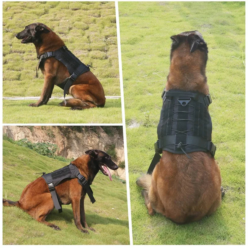 Colete de camuflagem tática para cães de médio e grande porte, fácil controle e confortável para caminhadas, treinamento e atividades ao ar livre