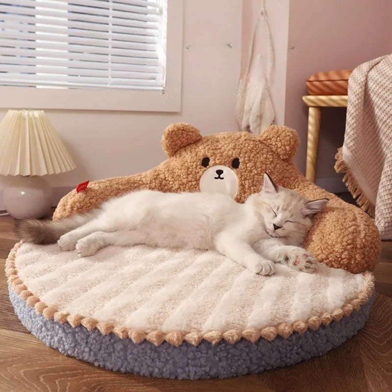 Soft Cat Bed, Winter Cartoon Pet Bed, Cat Sleeping Bed, Pet Rest Products, Small Dog Mat, Warm Pet Mat Лежанка Для Кошек