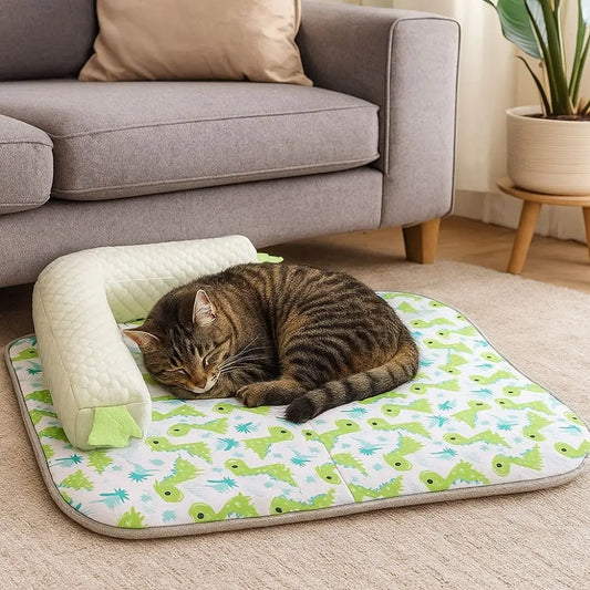 Cama para animais de estimação, tapete respirável, areia fria para animais de estimação, lavável, macio, tapete de dormir para cães, confortável, tapete de canil refrescante para filhotes e gatos