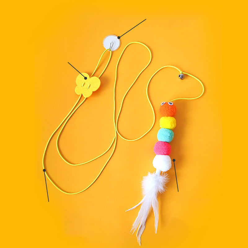 Brinquedos para gatos de estimação, vara engraçada, gatinho, auto-alta, corda elástica, forma de libélula, pena, sino, vara provocante, balanço pendurado, milhares