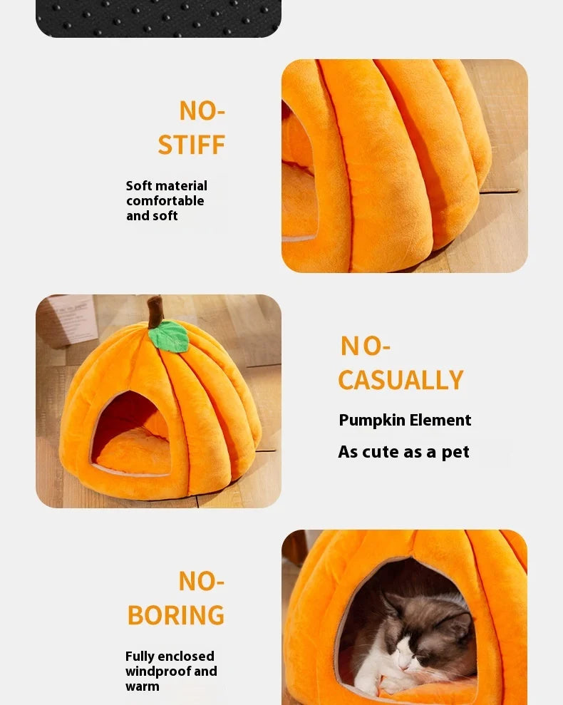 Ninho para gatos, casinha fechada para gatos, ninho para animais de estimação, quente e espesso, ninho para cães com sono profundo, suprimentos para animais de estimação, cama fechada para gatos, tendas para gatos