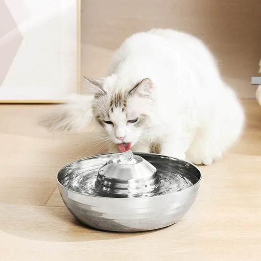 Bebedouro automático ultrassilencioso para gatos, fonte de água com filtro de aço inoxidável para animais de estimação, gatos e cães