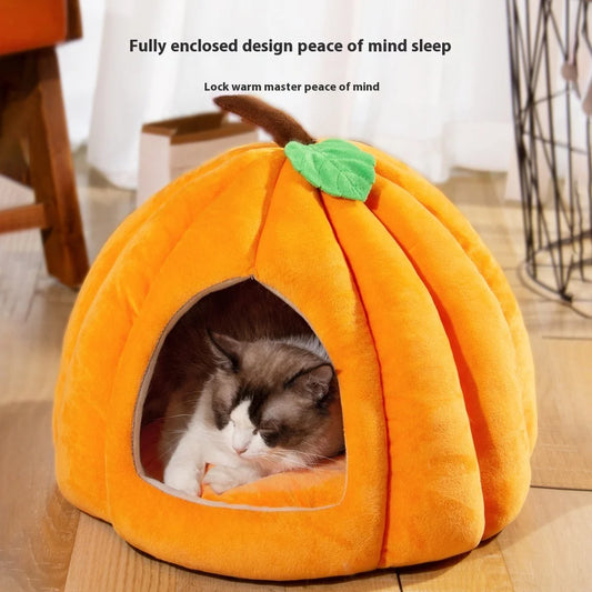 Ninho para gatos, casinha fechada para gatos, ninho para animais de estimação, quente e espesso, ninho para cães com sono profundo, suprimentos para animais de estimação, cama fechada para gatos, tendas para gatos
