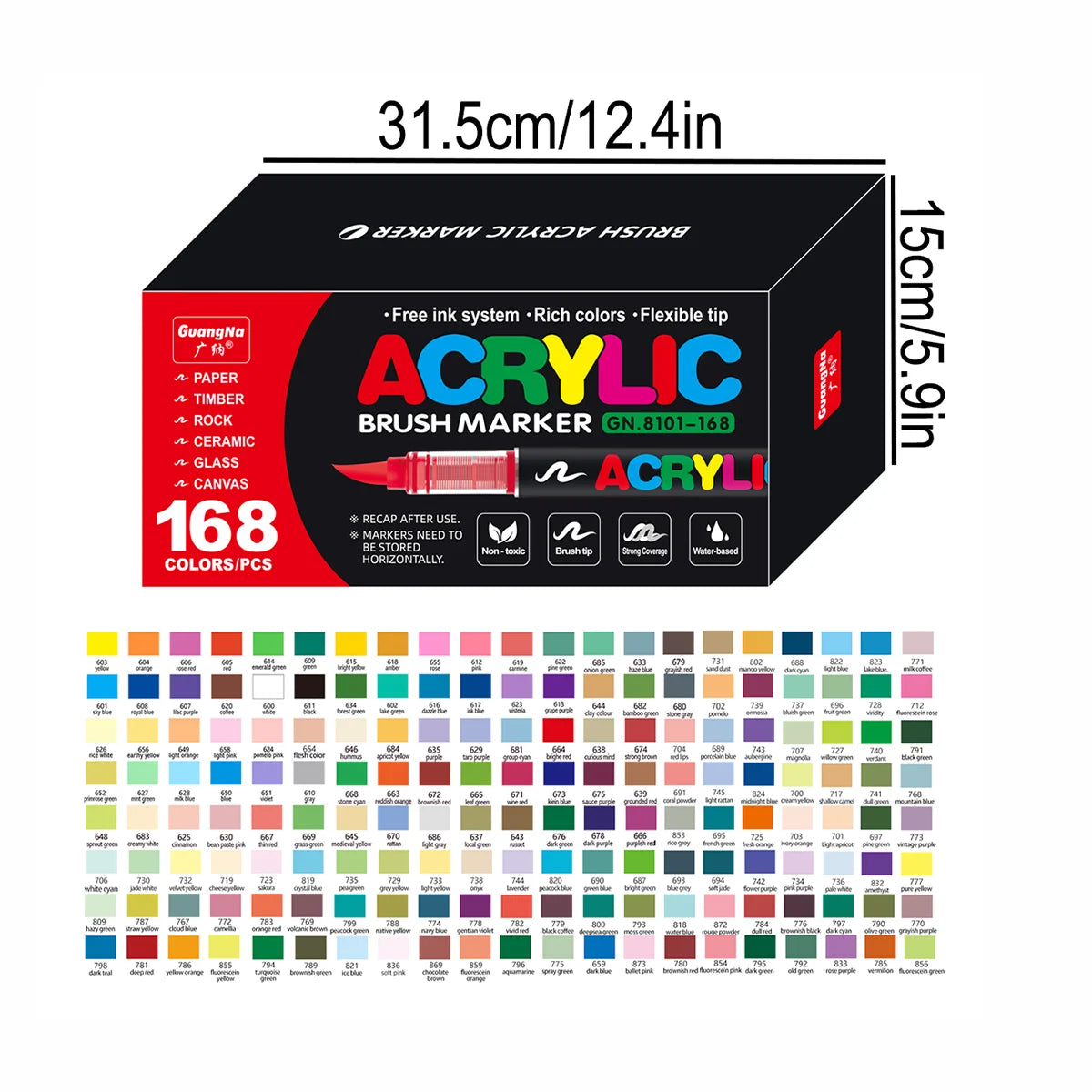 Conjunto de marcadores profissionais para artistas, 12-240 cores/caixa - Marcadores acrílicos líquidos de ponta macia para desenho em linha reta, pintura artística de grafite faça você mesmo