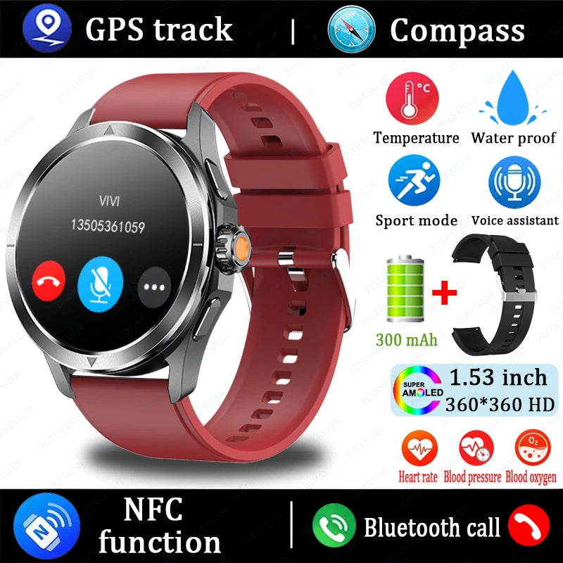 Novo 2025 para Xiaomi S4 Ultra Smart Watch Masculino AMOLED Esporte ao Ar Livre NFC GPS Rastreador de Frequência Cardíaca À Prova D'água Bluetooth Chamada Smartwatch