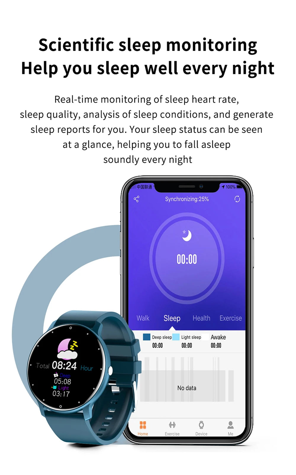 Relógio inteligente ZL02 com tela sensível ao toque, esportivo, fitness, IP67, à prova d'água, Bluetooth, recarregável, presente para homens e mulheres
