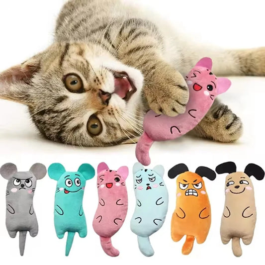 Os brinquedos de animais de desenho animado são duráveis ​​e resistentes a mordidas, e os brinquedos interativos para animais de estimação são adequados para os gatos brincarem em casa.