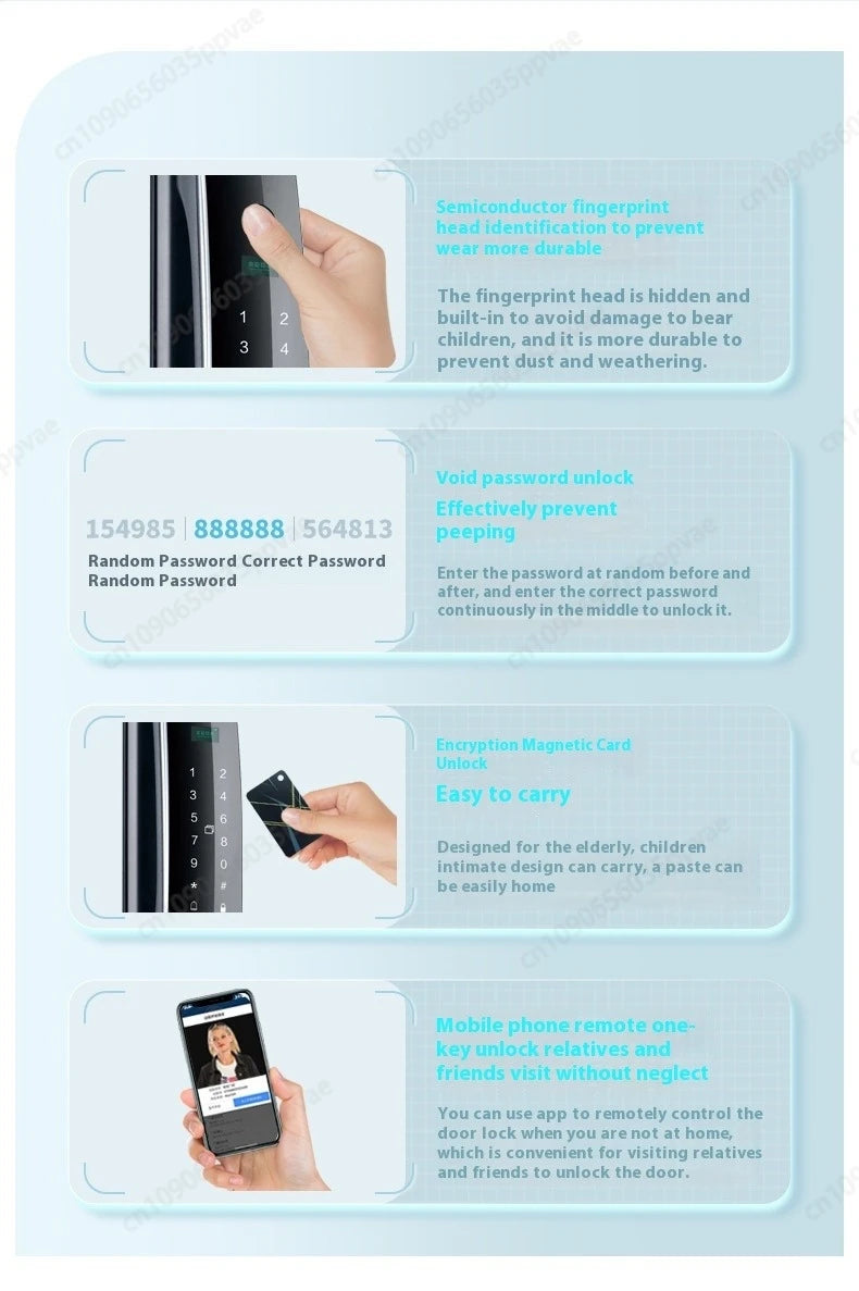 Fechadura de porta inteligente com reconhecimento facial 3D, anti-arrombamento e anti-arrombamento, totalmente automática, trava de impressão digital com senha, interfone, fechadura de porta inteligente