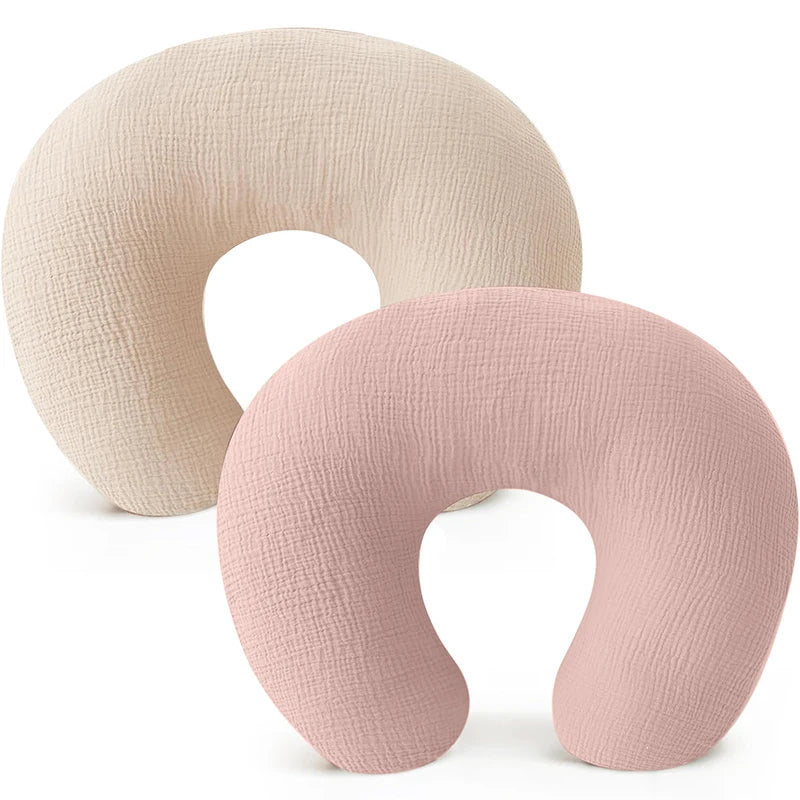 Conjunto de 2 capas de almofada de amamentação para almofadas de amamentação, almofada de musselina de algodão ultramacia para amamentação de bebês, adequada para almofadas de alimentação de recém-nascidos