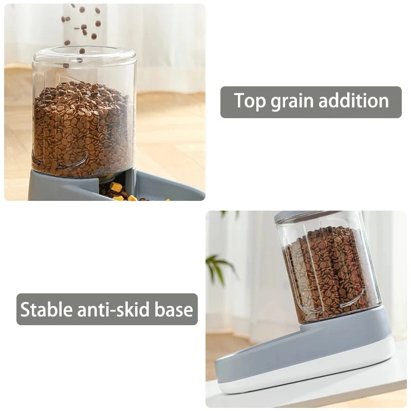 &amp; Cão Gato Alimentador Automático de Gravidade para Animais de Estimação Grande Capacidade Dispositivo de Água Potável Comida para Cães e Gatos Economize Esforço Acessório para Beber Animais de Estimação