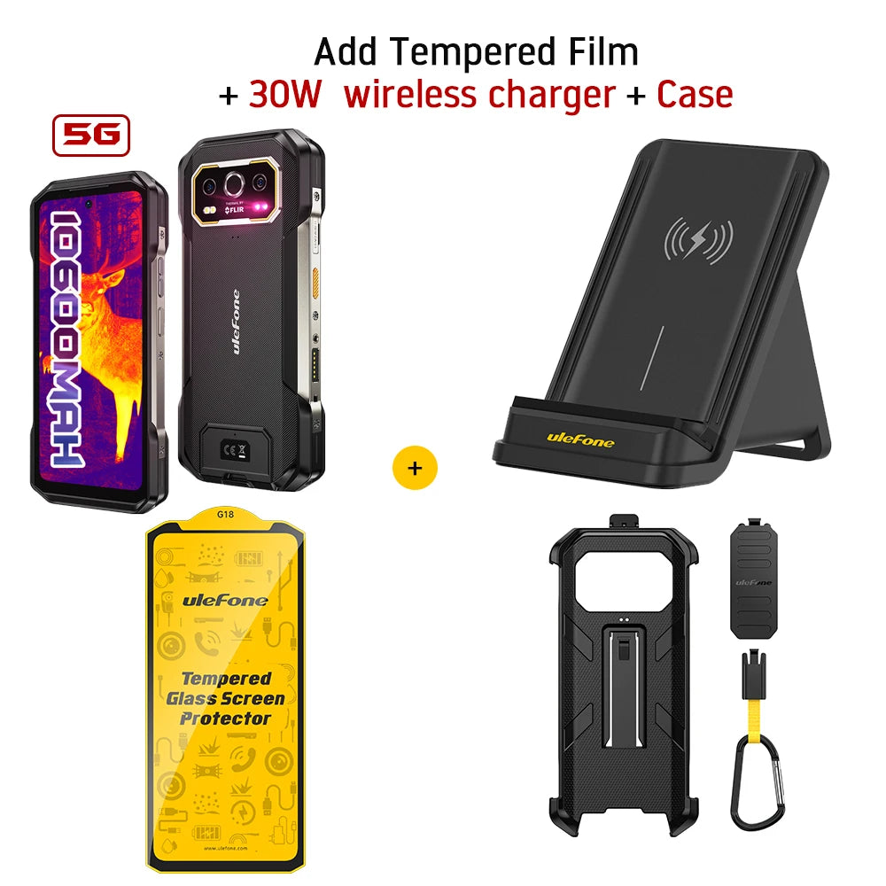 Ulefone Armor 27T Pro 5G, telefone robusto, 10600mAh, Android 14, smartphone com câmera noturna de 50MP+64MP, 6,78" 120Hz, 24GB+256GB NFC