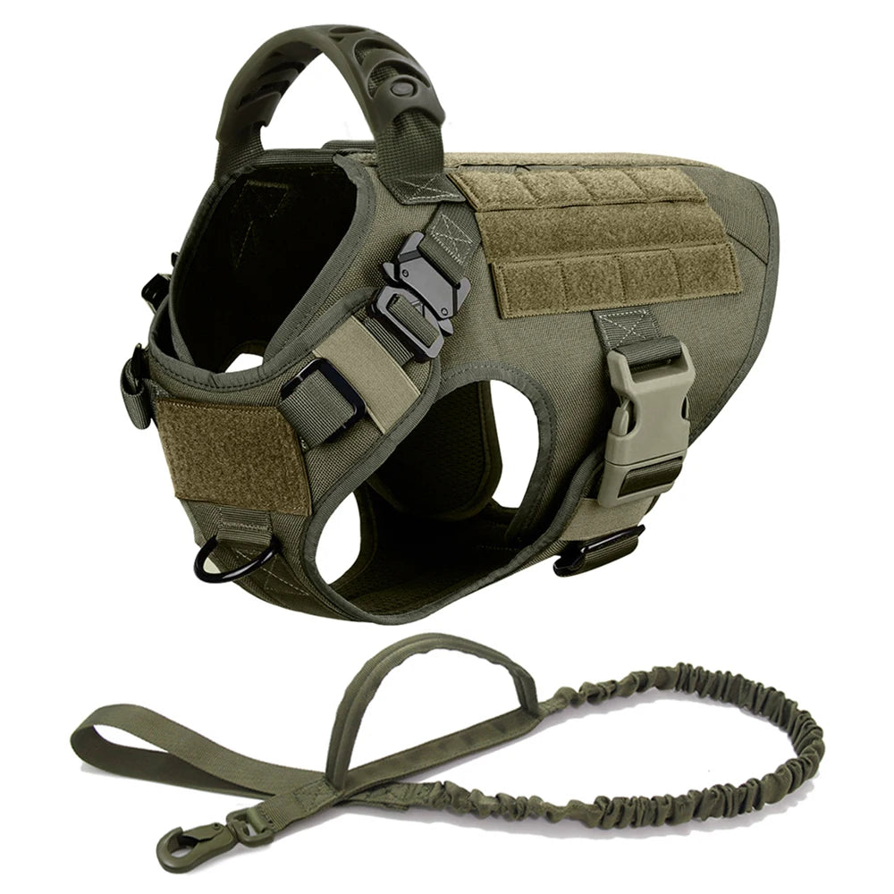 Coleira grande para cachorro, peitoral militar para cachorro, coleira Molle, bolsas, colete de treinamento para animais de estimação, peitorais táticos para pastor alemão, acessórios para cães