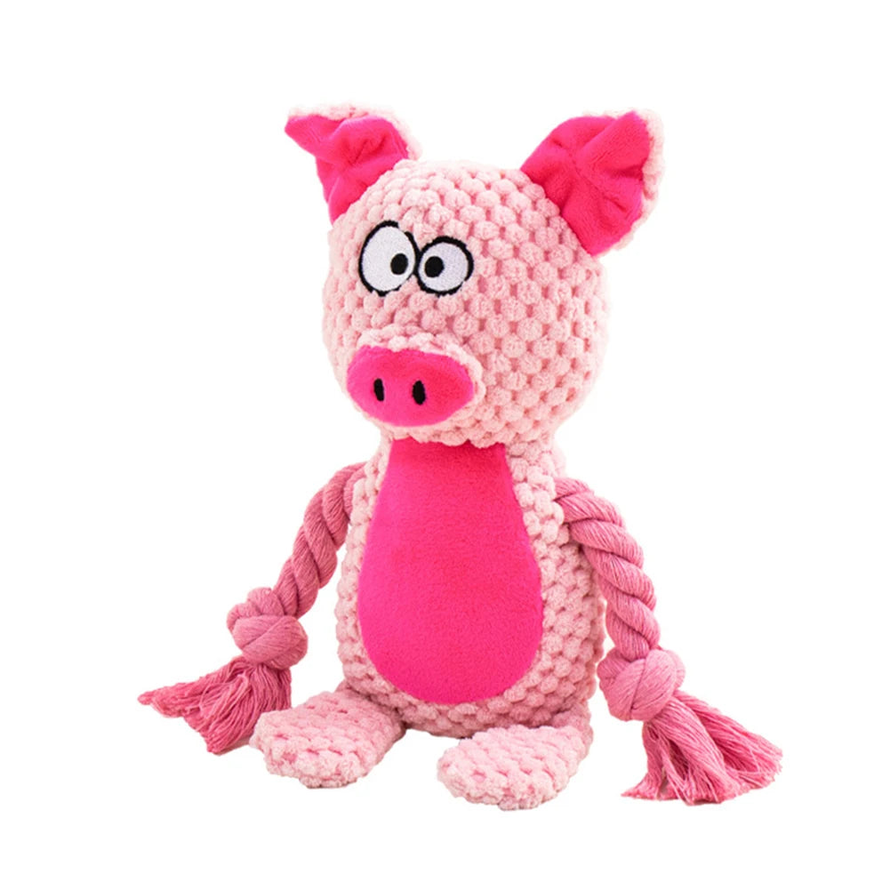 Brinquedo de pelúcia para cachorro, brinquedo de mastigar com articulação pequena crua, indestrutível, resistente a mordidas, som de guincho para filhotes, chocalho para brinquedos de estimação