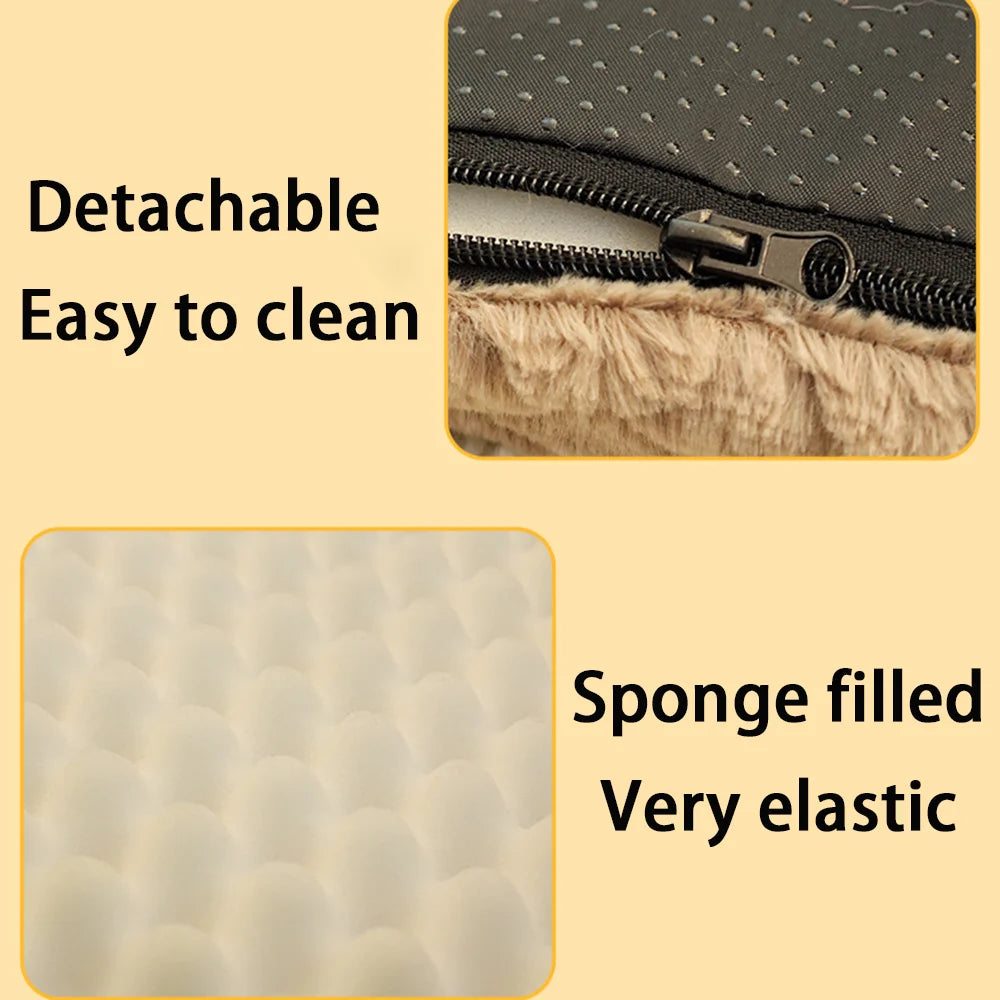 Cama para animais de estimação de espuma 3D com capa de pele sintética removível e lavável, cama ortopédica à prova d'água para cães, com fundo antiderrapante