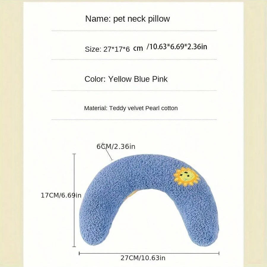 Almofada para cães e gatos, suprimentos para animais de estimação, protege a coluna cervical, travesseiro em formato de U para sono profundo, travesseiro para gatinhos e filhotes