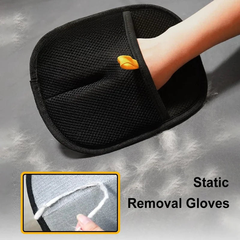 Luvas de remoção de pelos eletrostáticos para animais de estimação, escova de remoção de pelos de gato, luvas adesivas, pente para gatos, luva de limpeza e remoção de pelos