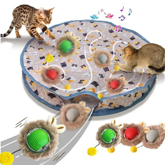Brinquedos interativos inteligentes para gatos, bola de rolamento rápido em bolsa, esconde-esconde, brinquedo para gatinhos, brinquedo interativo ativado por movimento para gatos em ambientes internos