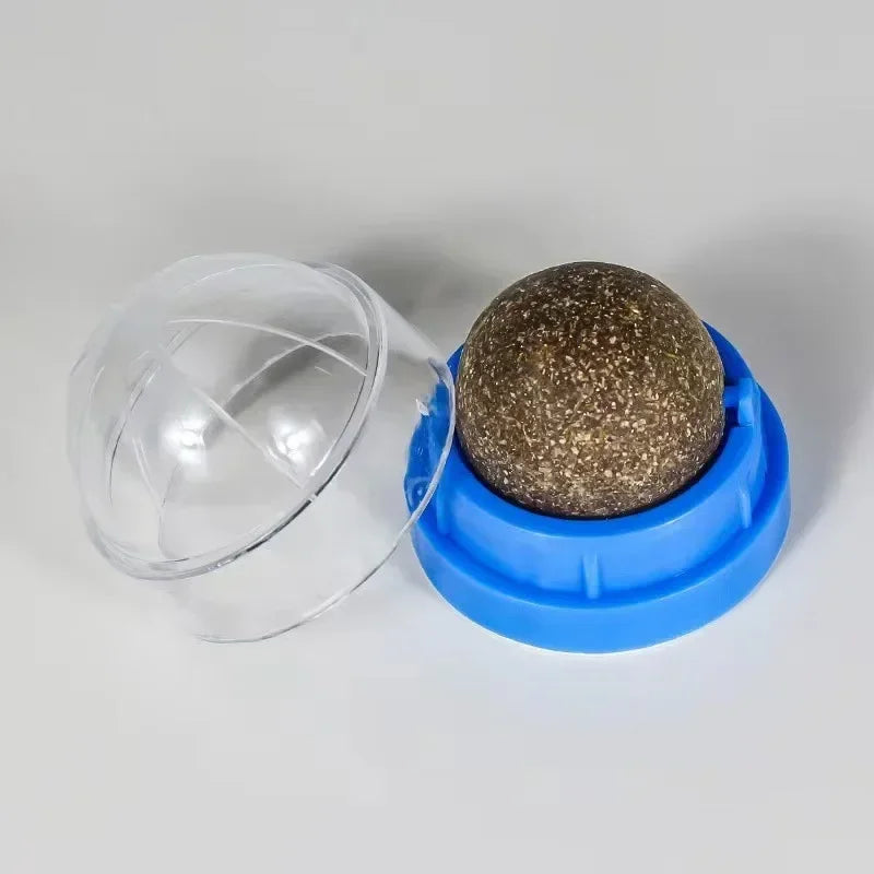 Brinquedo adesivo de parede para gatos Catnip, bola arranhadora, petiscos saudáveis ​​e naturais, remove bolas para promover a digestão, petisco de grama para gatos