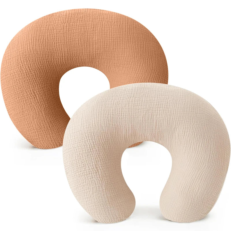 Conjunto de 2 capas de almofada de amamentação para almofadas de amamentação, almofada de musselina de algodão ultramacia para amamentação de bebês, adequada para almofadas de alimentação de recém-nascidos