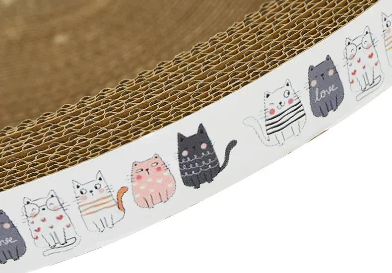 Arranhador ondulado para gatos, redondo, oval, com garras de moagem, resistente ao desgaste, cama para gatos, acessórios para gatos