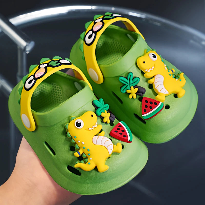Sandálias de verão para meninos, sapatos fofos de crocodilo para meninas, sola macia, respiráveis, antiderrapantes, leves, para praia ao ar livre