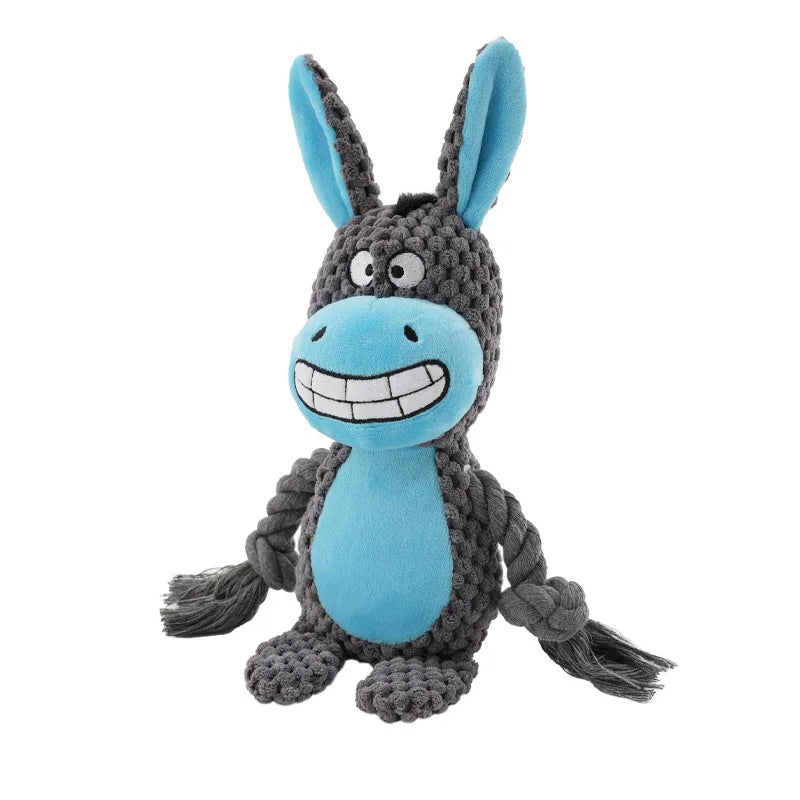 Brinquedo interativo de pelúcia cru para cachorro pequeno, indestrutível, resistente a mordidas, som de chocalho para cachorros que rangem, brinquedos para animais de estimação