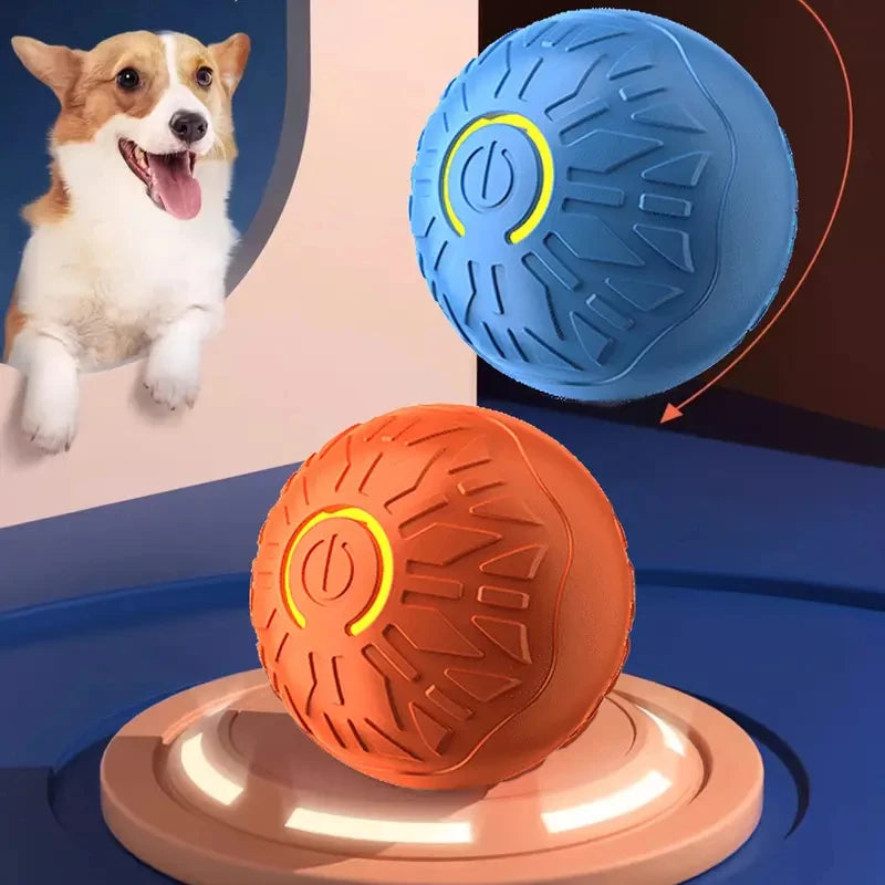 Bola de brinquedo inteligente para cachorro, brinquedo eletrônico interativo automático para animais de estimação, com rolamento, recarregável por USB, que salta para filhotes e cães grandes, brinquedo de mastigar