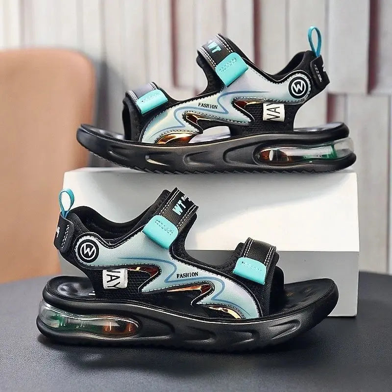 Sandálias infantis da moda 2025, sapatos para bebês, meninos, sola macia, antiderrapantes, sandálias para meninos e meninas, sapatos infantis para verão, praia, 3 a 14 anos