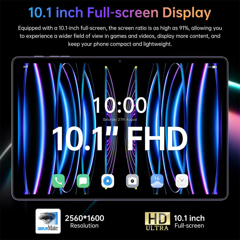 Tablet PC Pad 7SPro 10.1" Original 5G Dual SIM Tablets Tab Android 15 22GB + 2TB 10000mAh Com teclado Laptop Para Crianças