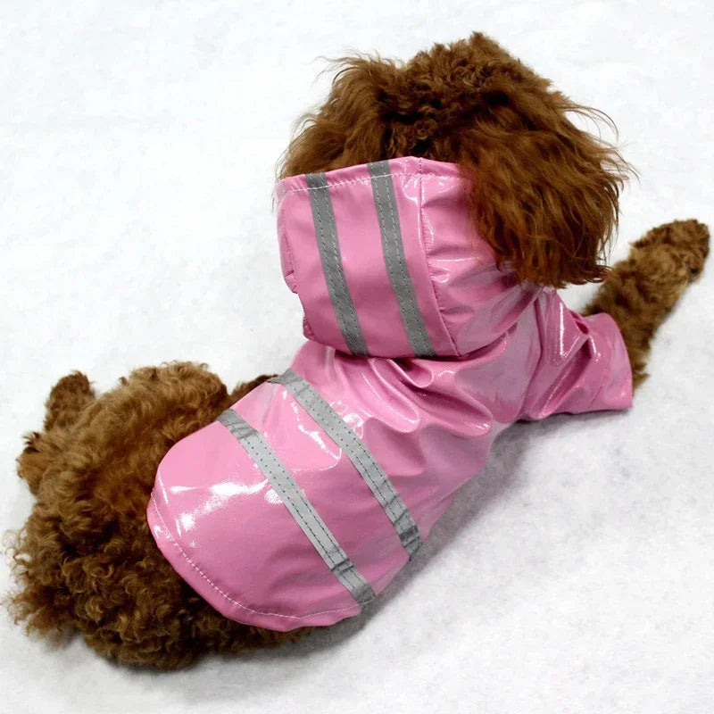 Capa de chuva para cachorro pequeno, impermeável e refletiva, à prova de vento, para cachorros e gatos, capa de chuva para chihuahua, bulldog, animais de estimação, capa, poncho, roupas