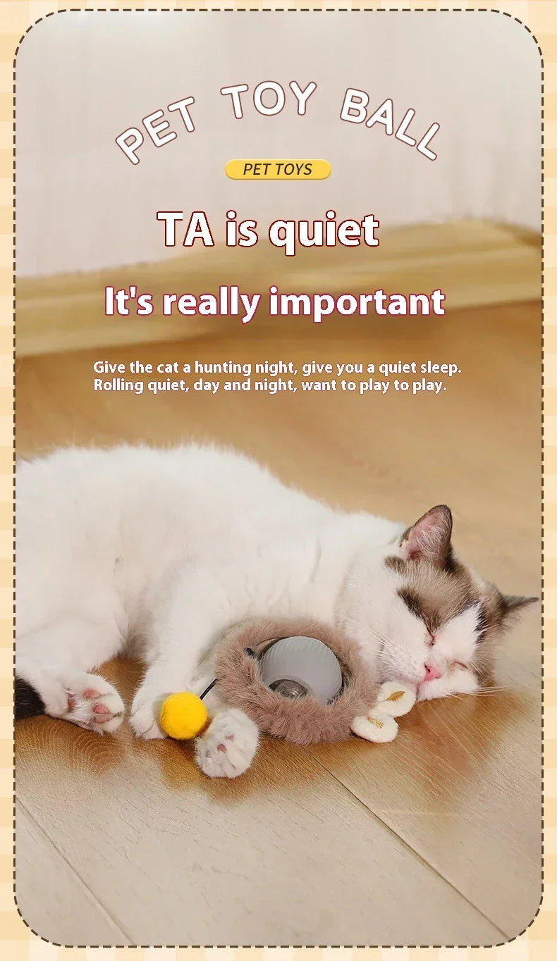 Brinquedos inteligentes interativos para gatos, bola elétrica com rolamento automático para gatos, gatinhos, animais de estimação, treinamento automático, brinquedo recarregável por USB