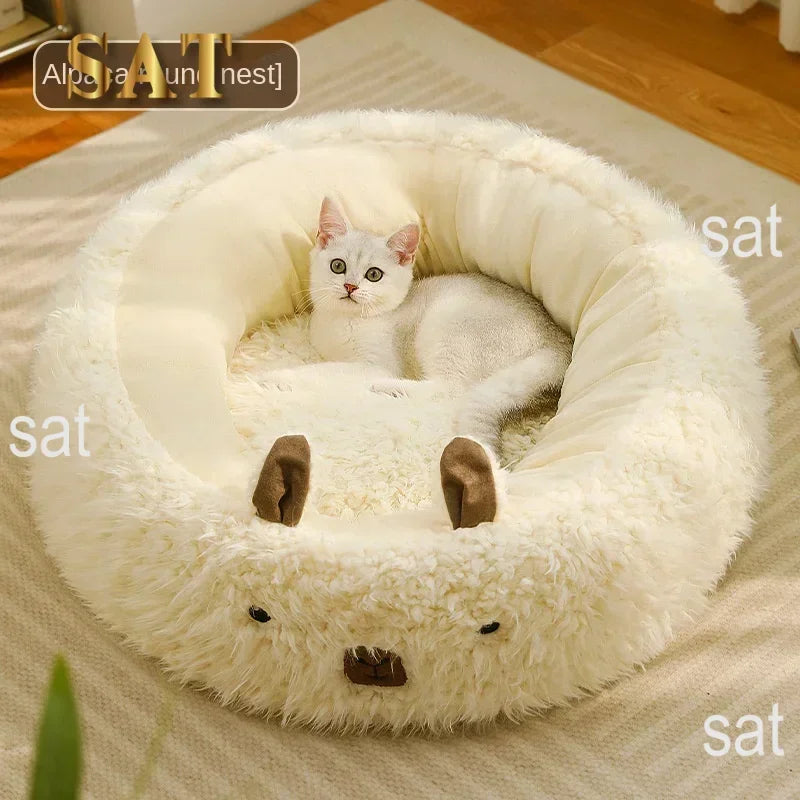 #For New alpaca cat bed winter warm dog bed deep sleep cat bed pet supplies cat sofa&