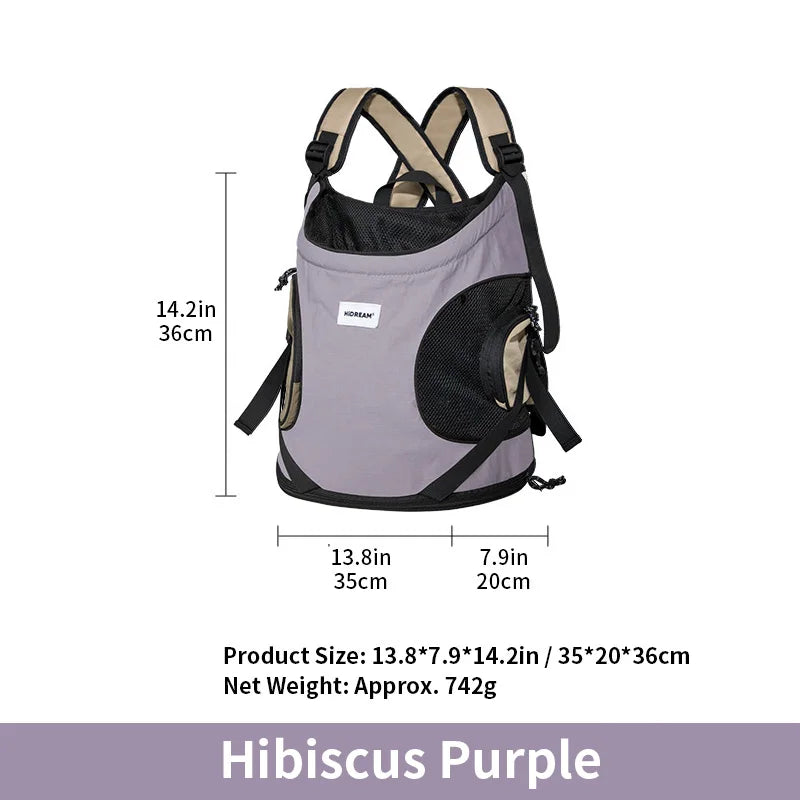 Mochila para transporte frontal de animais de estimação, bolsa de ombro para cães e gatos, bolsa respirável e portátil para áreas externas