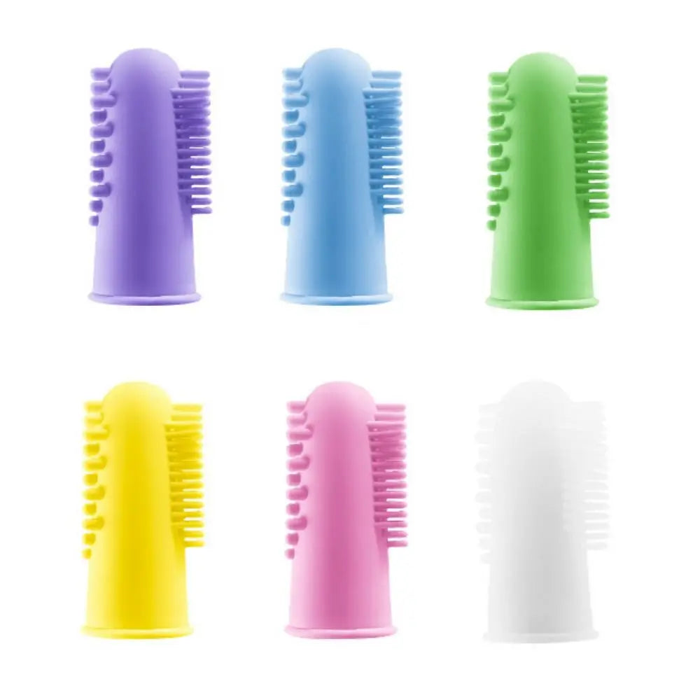 Silicone Pet Finger Toothbrush Bite Resistant Soft Cats Mouth Cleaner 360° Cleaning Pet Teeth Cleaning Fingertips for Cats Dogs