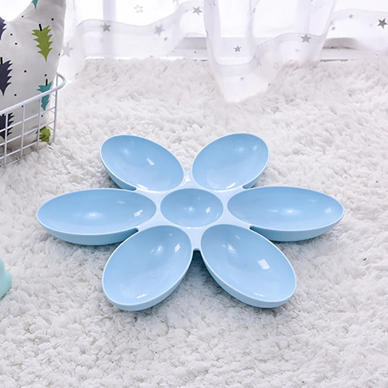 Tigela para animais de estimação em formato de flor com 6 tigelas conectadas para cães e gatos pequenos, tigela de água, tigelas de alimentação para filhotes, alimentador para alimentação lenta