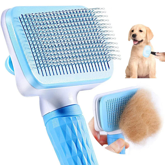 Escova removedora de pelos de cachorro, escova para limpeza e cuidados com pelos de cachorro e gato, pente para cães de pelo longo, remove pelos de animais de estimação, escova de banho e limpeza, suprimentos para cães