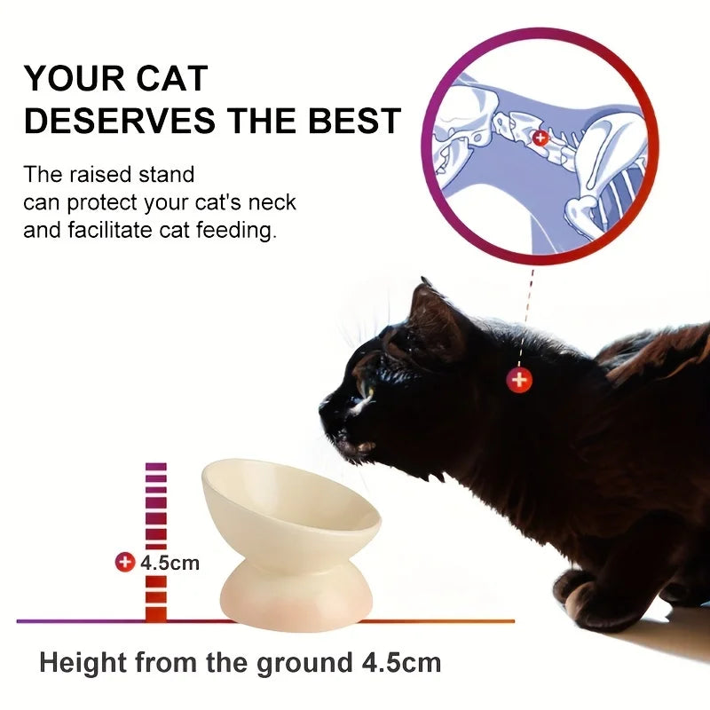 Tigela para gatos, Tigelas elevadas de cerâmica para alimentos de animais de estimação - Perfeitas para cães e gatos - Reduz a tensão no pescoço e melhora a digestão