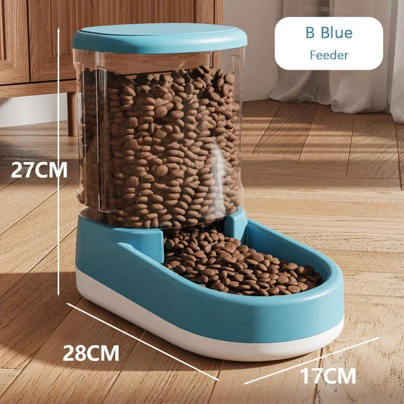 &amp; Cão Gato Alimentador Automático de Gravidade para Animais de Estimação Grande Capacidade Dispositivo de Água Potável Comida para Cães e Gatos Economize Esforço Acessório para Beber Animais de Estimação