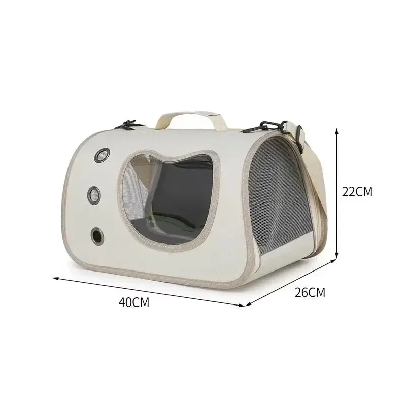 Bolsas de ombro para gatos Bolsa de alta capacidade para gatos Dobrável Cápsula espacial de mão Malha respirável Bolsa transversal para animais de estimação Mochila para animais de estimação