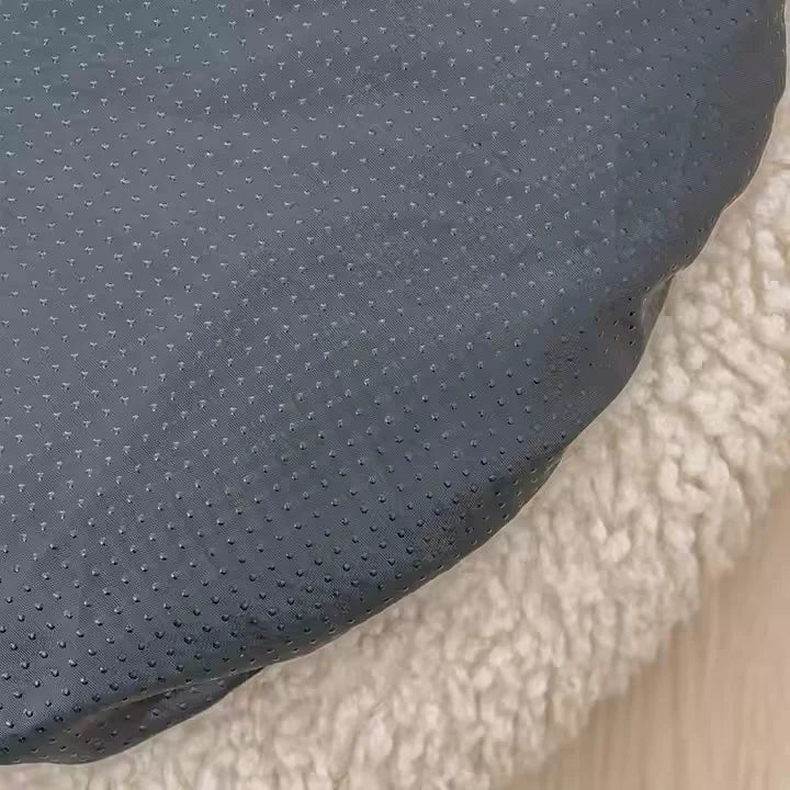 Fabricante atacadista de pelúcia macia de lã de luxo para animais de estimação, almofada redonda, donut, cama calmante para cães e gatos, canil