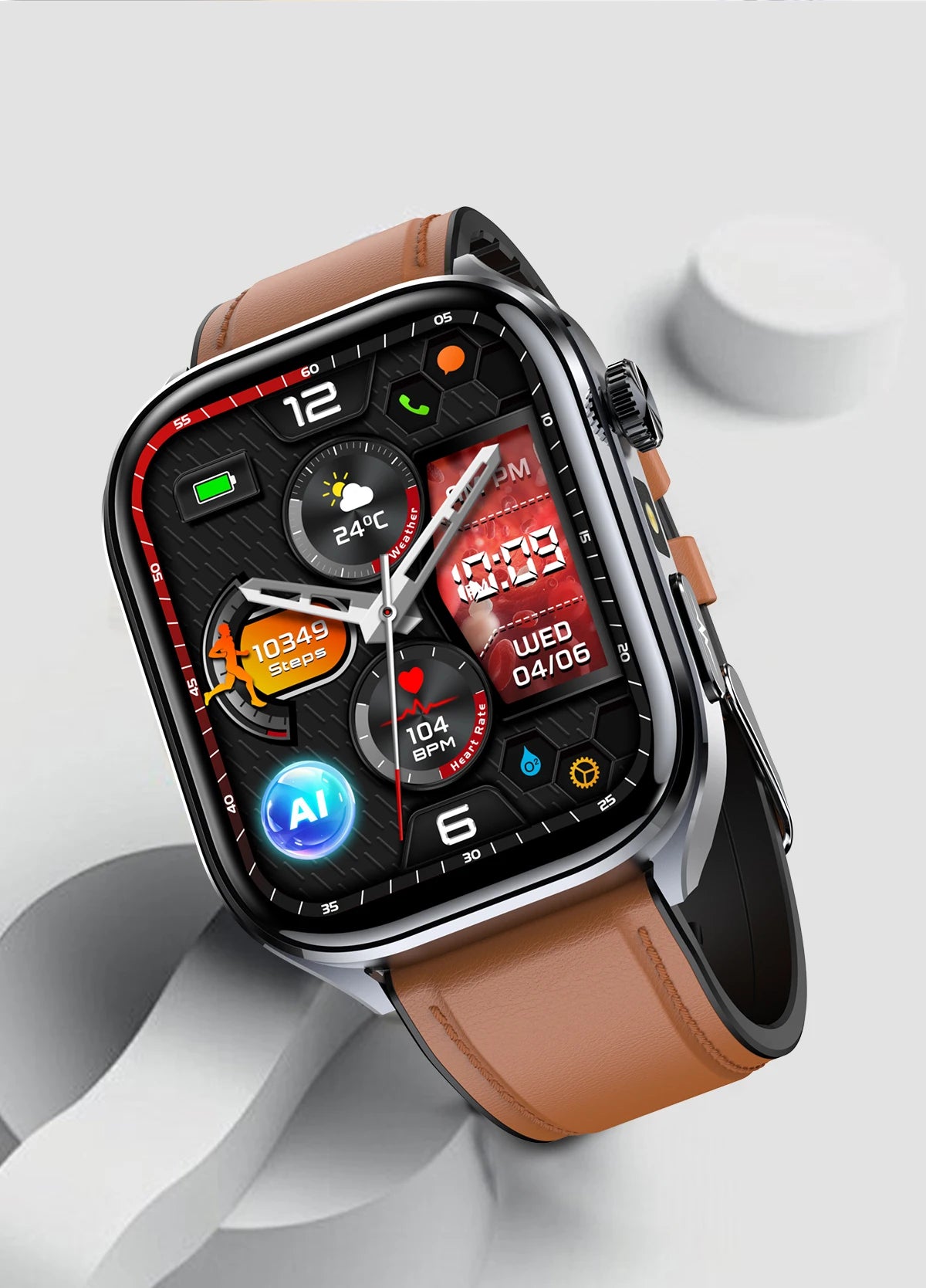 Novo relógio inteligente masculino 2025, pressão arterial, saúde, oxigênio no sangue, ácido úrico, lipídios, rastreador de fitness, relógios Bluetooth, chamada, ECG, smartwatch