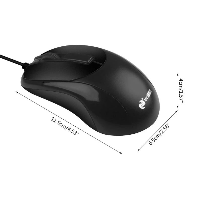 Mouse com fio 1 peça 800 DPI para computador e escritório, para console, jogos, PC, notebook, laptop, mouse ergonômico antiderrapante
