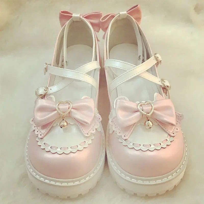 Novos sapatos Lolita Outono 2025 com laço fofo e macio para meninas selvagens estilo universitário JK uniforme cabeça redonda sapatos pequenos de couro sapatos kawaii