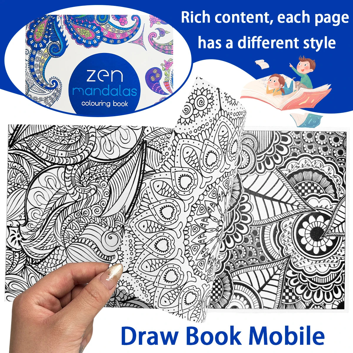 Livro de colorir mandalas zen: desenhos complexos de paisley e mandalas, livro de colorir para relaxamento adulto, atenção plena e criatividade