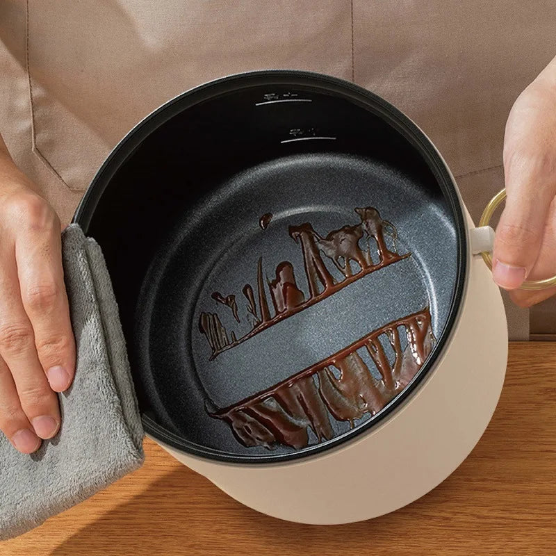 Panela elétrica doméstica de dupla capacidade de 1,8 L, panela elétrica Yuanyang multifuncional, frigideira elétrica antiaderente 220 V