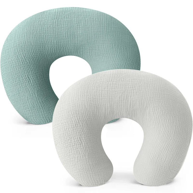 Conjunto de 2 capas de almofada de amamentação para almofadas de amamentação, almofada de musselina de algodão ultramacia para amamentação de bebês, adequada para almofadas de alimentação de recém-nascidos
